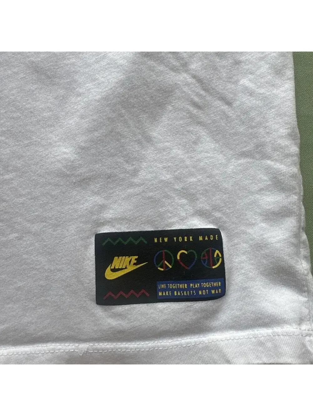 Nike Air Live Together Play Together White Graphic T-Shirt Medium